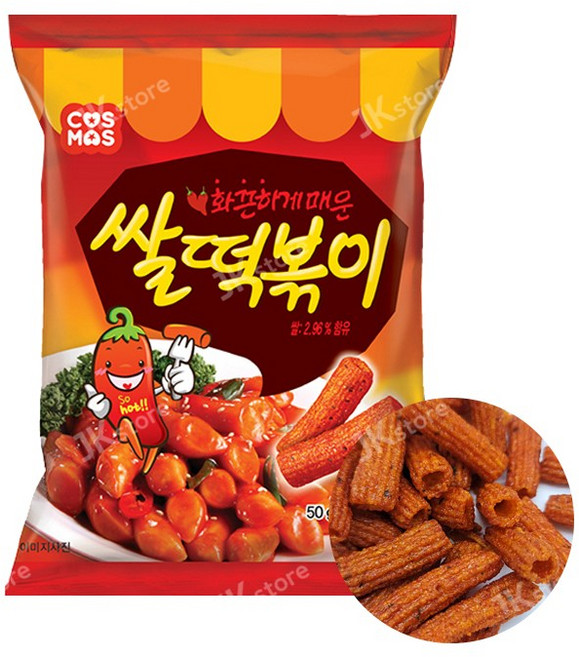 코스모스제과 어반티라노 쌀떡볶이 과자, 50g, 1개