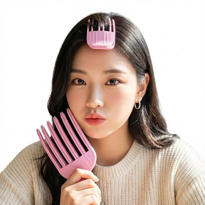 쏘냐도르 뿌리 헤어 볼륨 집게 볼륨핀, 1개, 로즈핑크 3날+6날