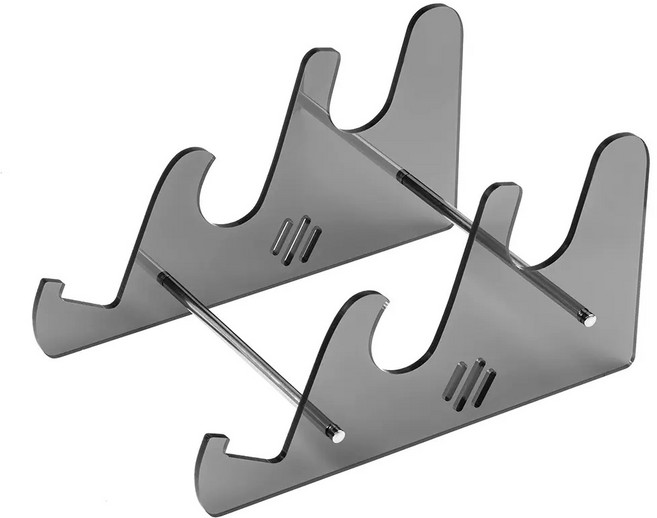 쓰임새 키보드 거치대 보관함 진열대 정리 아크릴, 1개, 블랙 3단