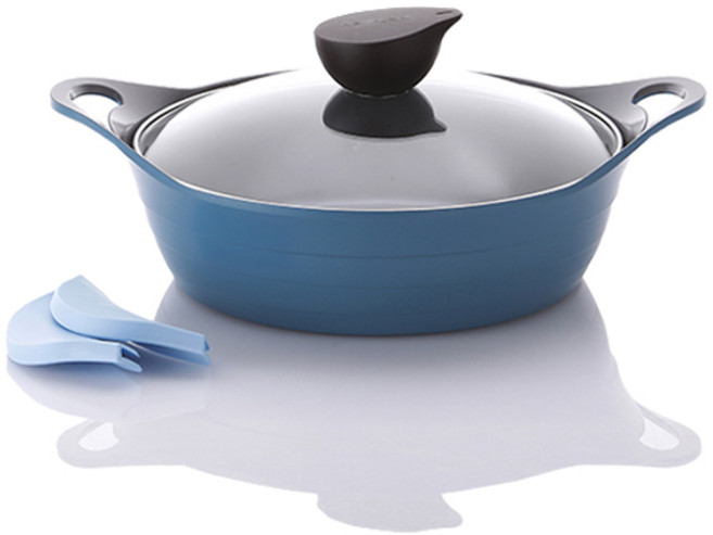 네오플램 일라 IH 인덕션 냄비 전골 24cm 블루, 1개