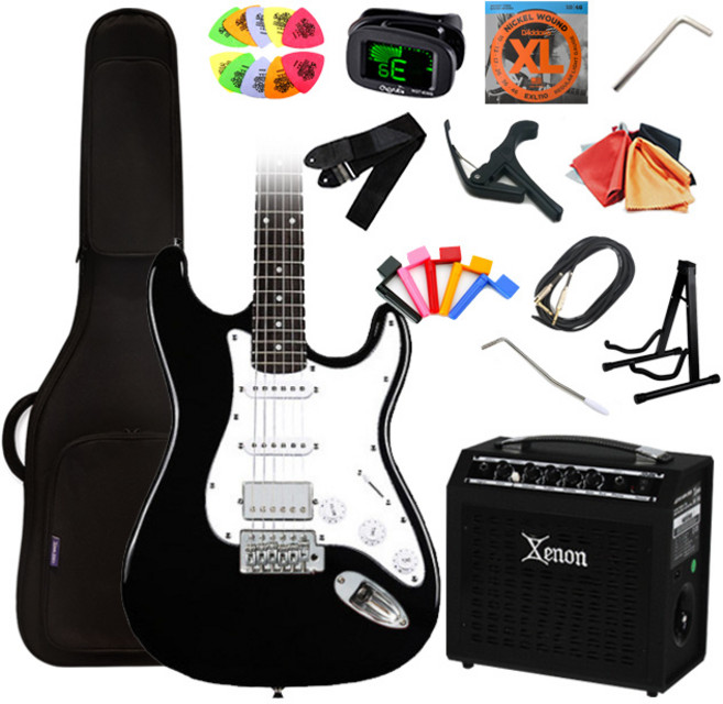 제논 GP-3 + SX-15G 입문용 일렉기타 앰프 조합패키지, GP-3 BK(유광 블랙), SX-15G(블랙), 1개