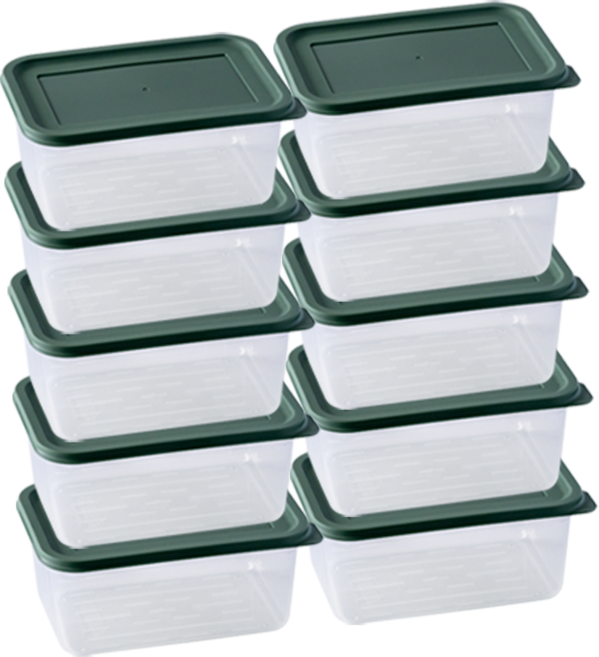 나누담 간편 전자레인지 용기 직사각 1L, 10개, 단품