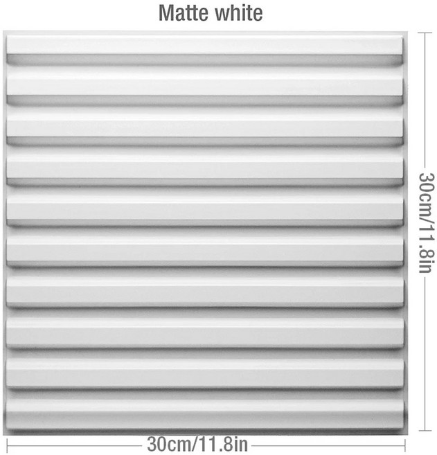 12개 30CM 3D 스티커 장식 패널 북유럽 미니멀리스트 라인 90년대 감성 거실 벽지 방수, 21 J-Matte white-12 pcs