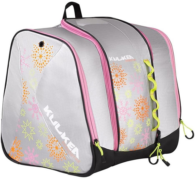 쿨케아 스피드 스타 키드 u2019s 스키 부츠 백팩 - 오픈 팩 디자인의 내구성 넓고 방수 기능이 있는 기어 및 보관함, 실버/핑크/라임/탠저린