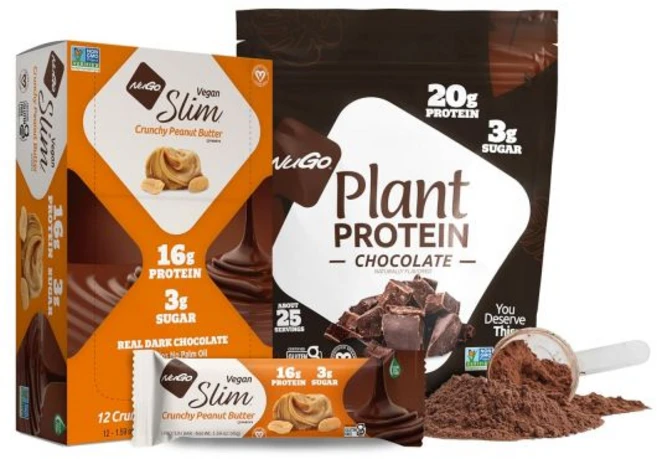 NuGo 에너지바 누고 슬림 다크 초콜릿 크런치 피넛 버터 17g 비건 프로틴 설탕 3g 섬유질 7g 180칼로리 낮은 순 탄수화물 글루텐 프리 12개입, 12개입 바삭한 땅콩버터 & 초코 파우더, 12개, 1개 - 쿠팡