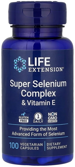 라이프익스텐션 슈퍼 셀레늄 콤플렉스 200mcg & 비타민 E 베지테리안 캡슐, 100정, 1개 - 쿠팡