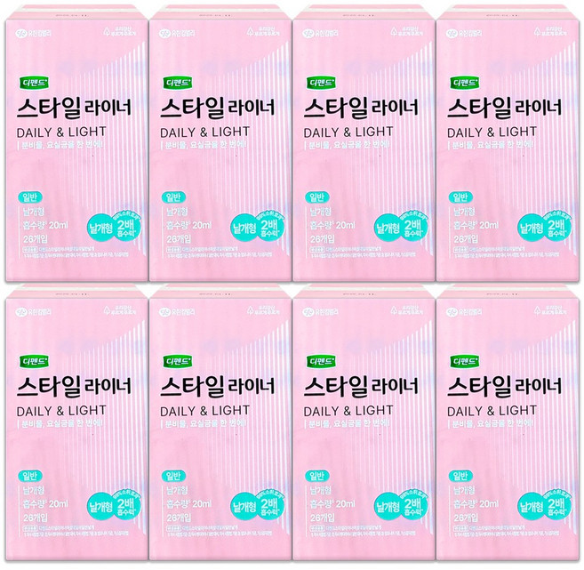 디펜드스타일 여성 요실금 데일리 라이너 일반날개형 26매 8팩, 26개입, 8개
