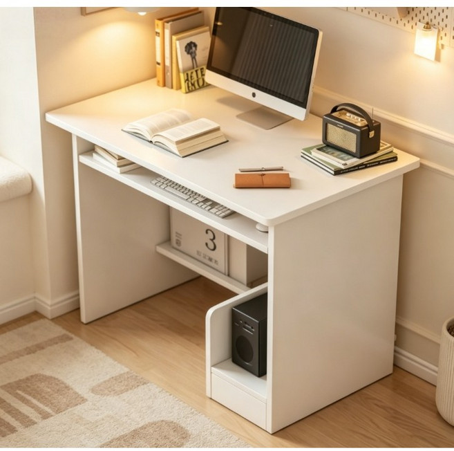 소형 아파트용 책상 컴퓨터 책상 공부용 책상 80cm 사무용 책상, 화이트