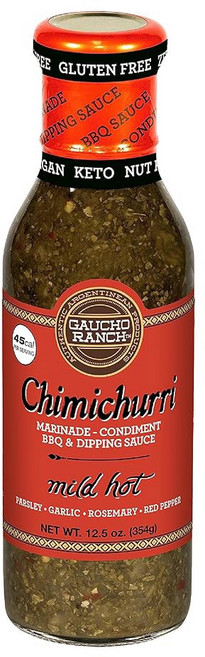 가우초 랜치 치미추리 소스 피자 토핑 | 리 마늘 로즈마리 오레가노의 시즈닝 믹스 아도보 글루텐 프리 케토 고기에 이상적 - 12.5온스