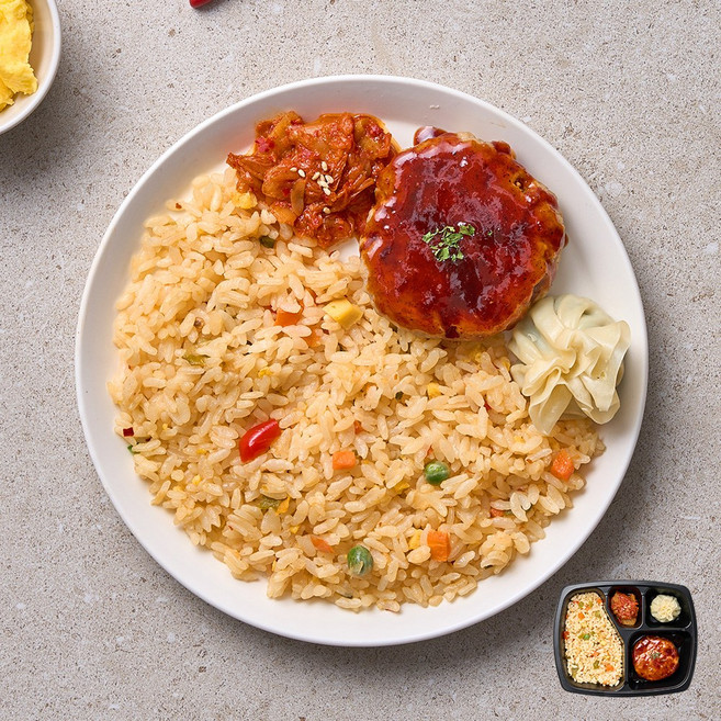 굿스푼 다이어트 나시고랭 마라숯불바베큐 205g 4팩 인도네시아식 볶음밥 마라소스 간편 일주일 식단 편의점 도시락, 나시고랭&마라숯불바베큐 4팩, 4개