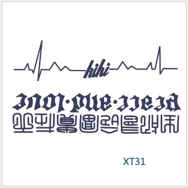 漸黑紋身貼 果膠紋身 持久不脫色 自然逼真不反光 草本果汁 半永久 水轉印【TA08】, 1個, XT31