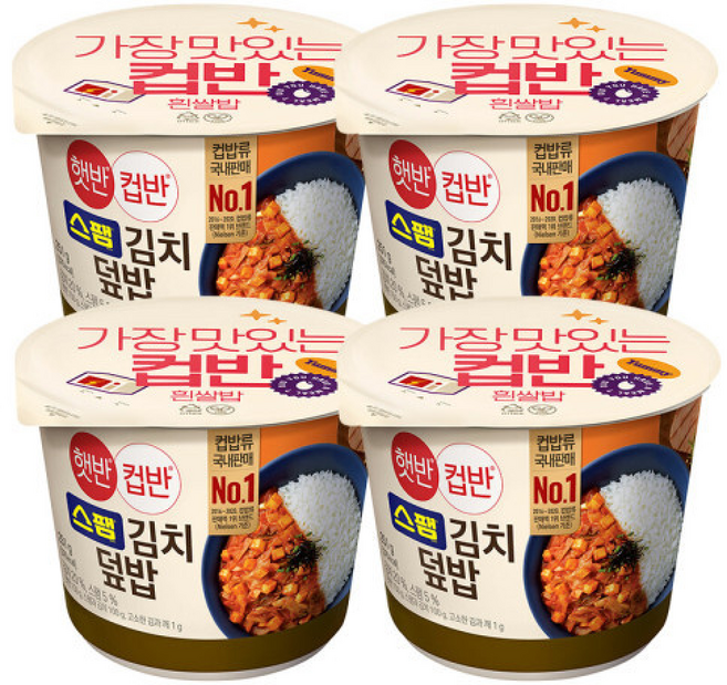CJ 햇반 컵반 스팸김치덮밥x4, 251g, 1개