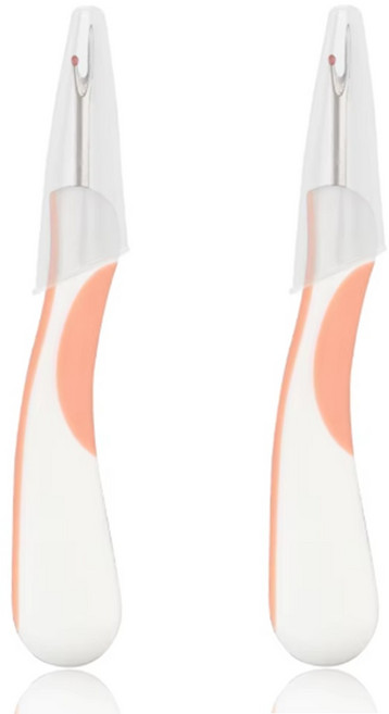 a.ble 붙임머리 제거칼 전문가용 노팁붙임머리 인모붙임머리 붙임머리제거 붙임머리도구 실뜯개, 2개, 화이트핑크