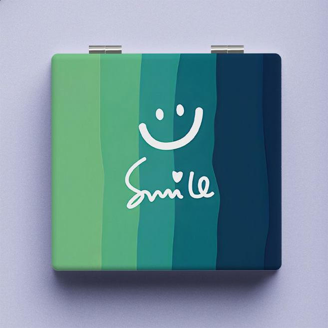 래미리아 귀여운 나들이 아이템 접이식 미니 손거울, 1개, 그린