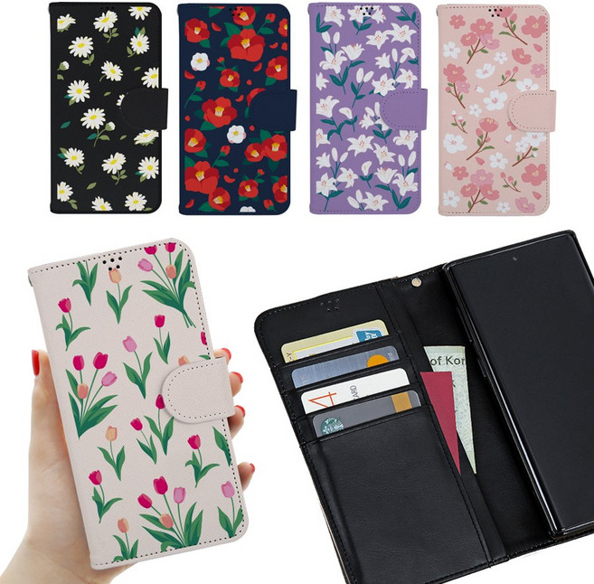 아이폰SE3 케이스 블루밍 지갑형 고급 다이어리 휴대폰