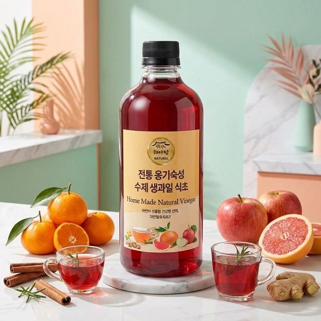 수제 100% 오미자식초 천연 자연발효 식초, 1개, 500ml