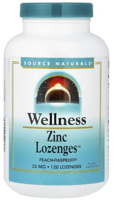 소스내추럴스 징크 아연 Wellness Zinc Lozenges 피치라즈베리 사탕 120정 - 쿠팡