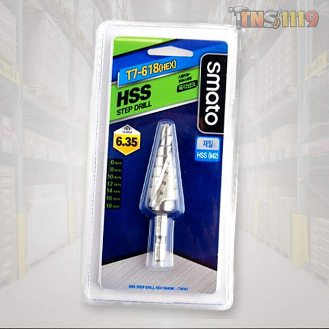 티엔에스 스텝드릴비트 스마토 T7-618 HSS HEX 육각생크 임팩드릴날 세트