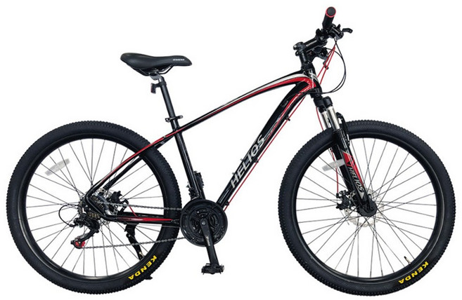 [지멘스 자전거]MTB자전거 헬리오스27.5인치 풀시마노21단 원터치변속 기계식 알루미늄프레임 KENDA타이어, (조립완료)블랙/레드, 1개, 180cm