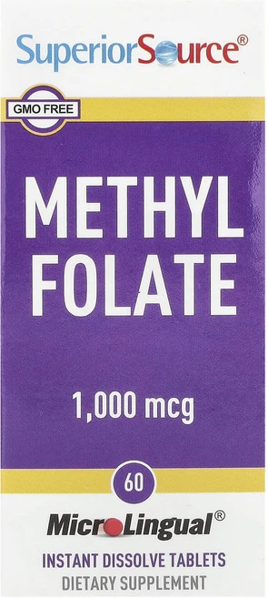 Superior Source 메틸엽산 1000mcg 빠르게 용해되는 정제 60정, SuperiorSource메틸엽산1000mcg빠르게용해, 1개 - 쿠팡