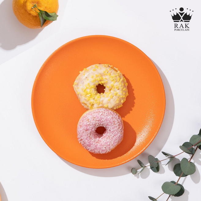 [락포슬린] RAK 퓨전 네오퓨전토닉 플랫 플레이트 접시 오렌지 18cm