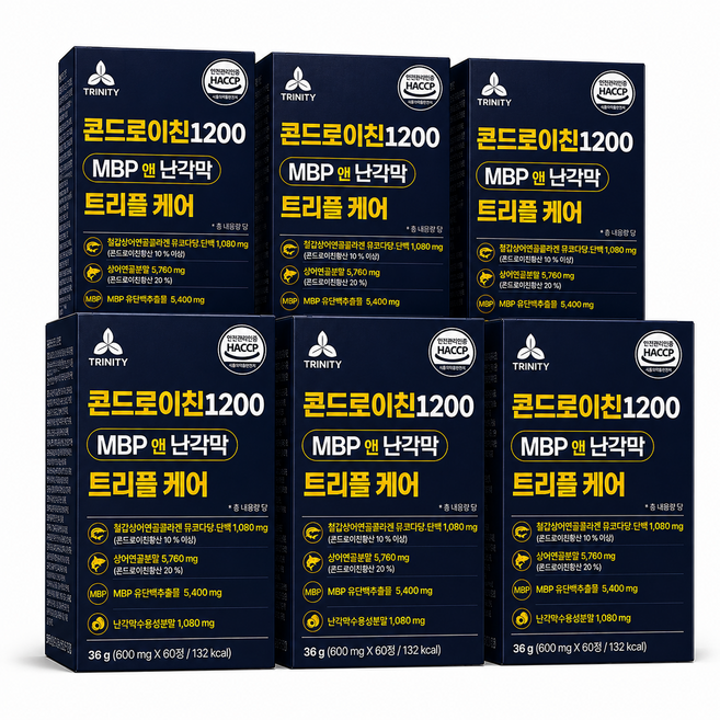 7위 - 철갑상어 콘드로이친1200 MBP 앤 난각막 트리플케어 식약청인증 HACCP, 6개, 60정
