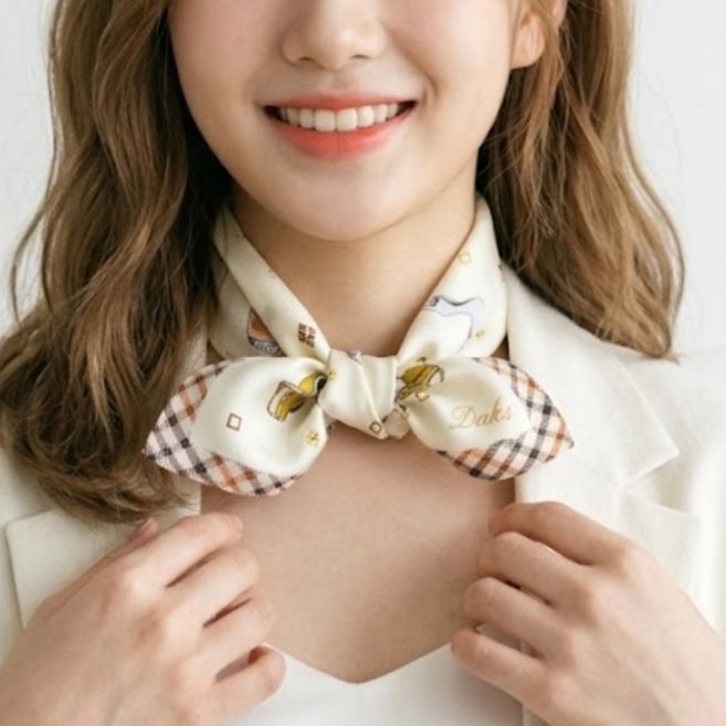 닥스 정품 구두 문양 쁘띠 스카프