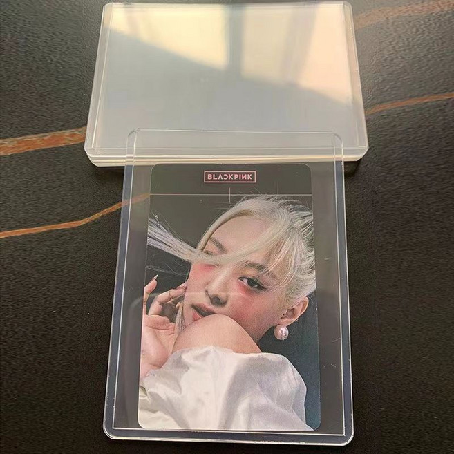 透明硬卡套 卡片保護套 帶膜防刮 高透加厚 B8尺寸 遊戲卡 明星卡適用, 50個, 硬直式(無膜), 透明