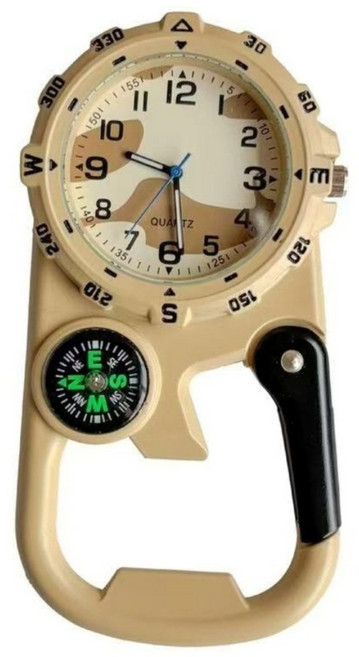 고급 밀리터리 군용 군인 사병 시계 카라비너시계 군인시계 군의관시계 의무병시계 간부시계 간호장교시계 미군 카투사 시계 스포츠 등산시계 나침반 여행 클라이밍시계 라이딩시계 입대선물, 1개, 보호색