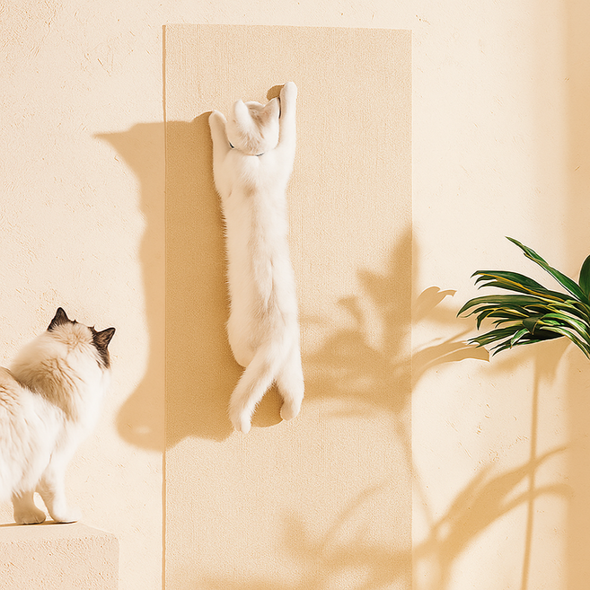 펫먼트 부착식 고양이 스크래쳐, 1개, 아이보리