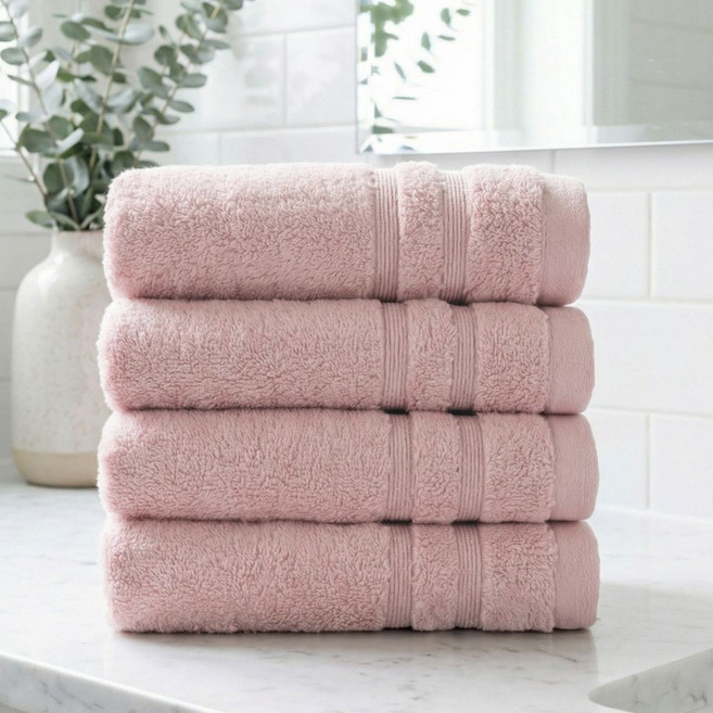 송월타올 오가닉 프리미엄 세면타월 코마사 30수 170g, 핑크, 4세트