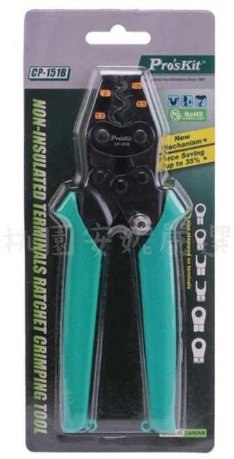 Pro’sKit 寶工 Y.O裸端子迷你棘輪壓著鉗 CP-151B, 1個