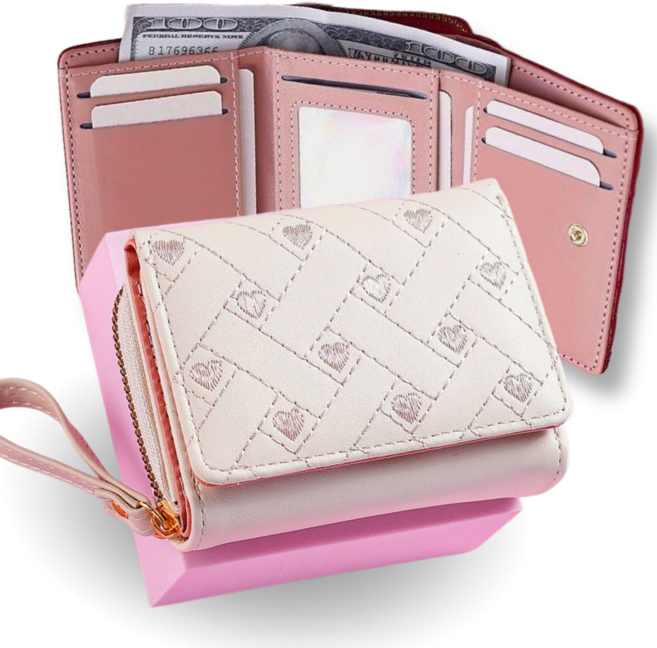 주엘리 학생 지갑 반지갑 동전 카드 지폐 하트지갑 여학생 선물용