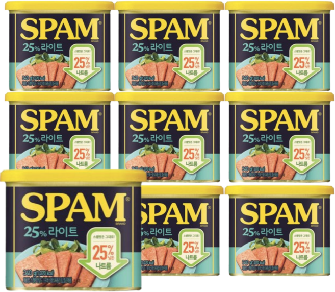 스팸 25% 라이트, 340g, 9개