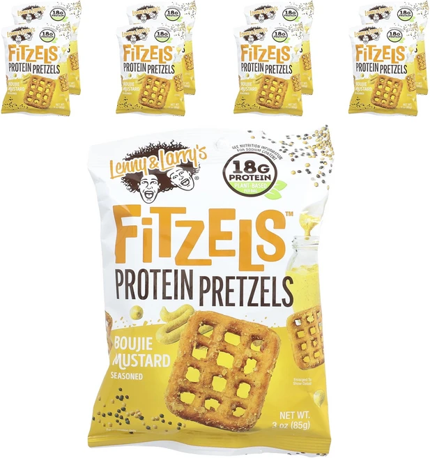 Lenny & Larry's Fitzes™ 단백질 프레즐 부지 머스타드 8팩 각 85g(3oz), LennyLarrysFitzes단백질프레즐부지머스타드8, 85g, 1개 - 쿠팡