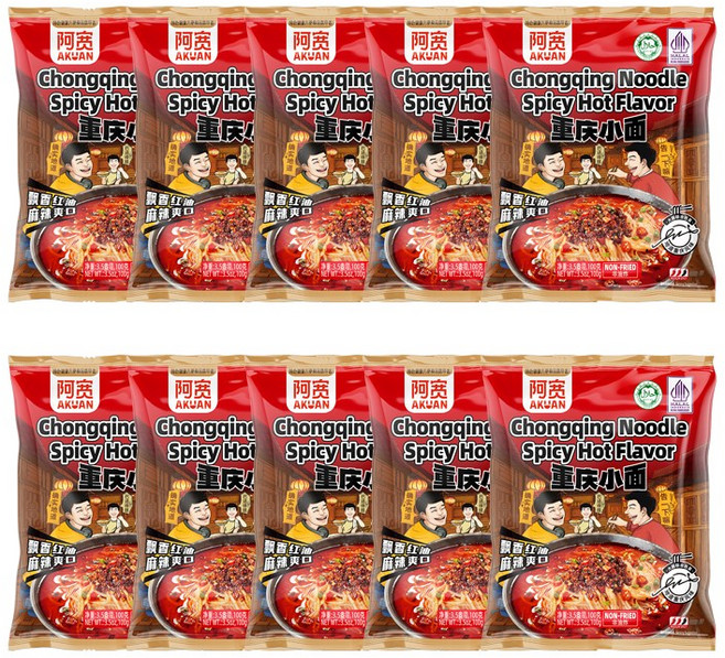 아콴 백가 충칭누들 충칭소면 사천식라면 마라맛 봉지, 10개