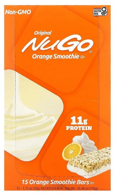 NuGo Nutrition 프로틴바 오렌지 스무디 15개입 50g 각각, 15정, 2개 - 쿠팡