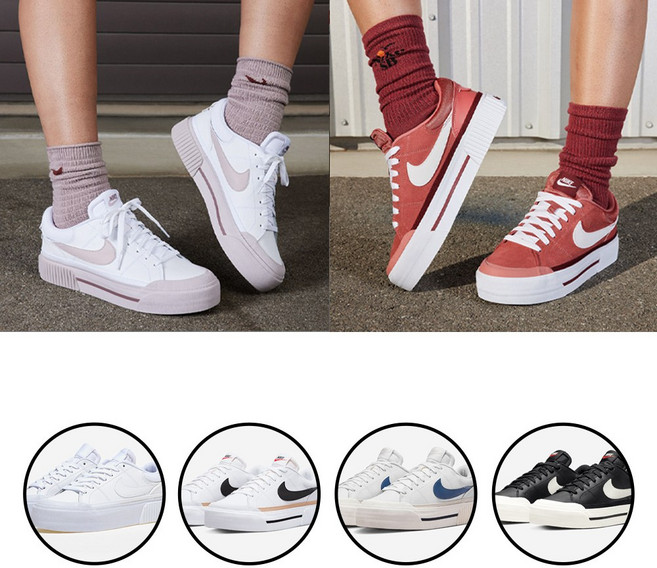 나이키 남녀공용 코트 레거시 리프트 스니커즈 캔버스 운동화