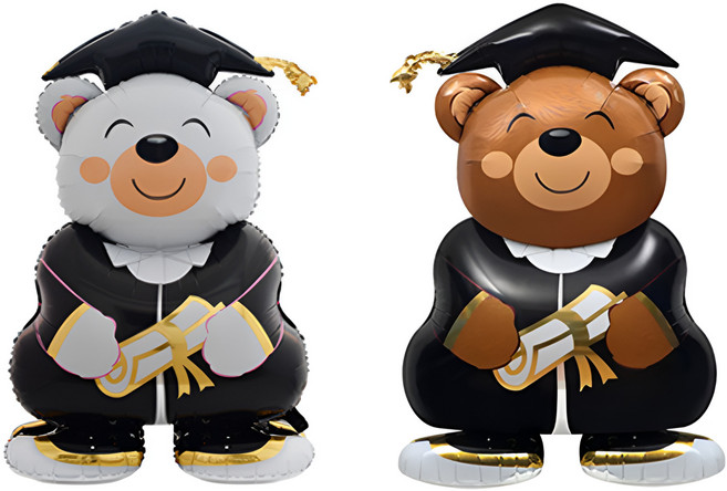 땅떼아 졸업스탠딩풍선 졸업식장식 풍선, 2개, 화이트 브라운풍선