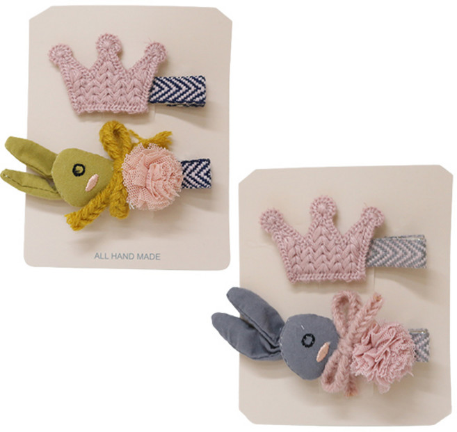 MISS21 바나킹 헤어핀 머리핀 악어핀 4개 세트 (hp1809)