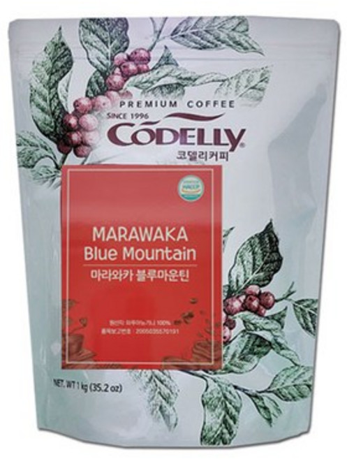 코델리 마라와카 블루마운틴 커피원두, 홀빈(분쇄안함), 1kg, 1개