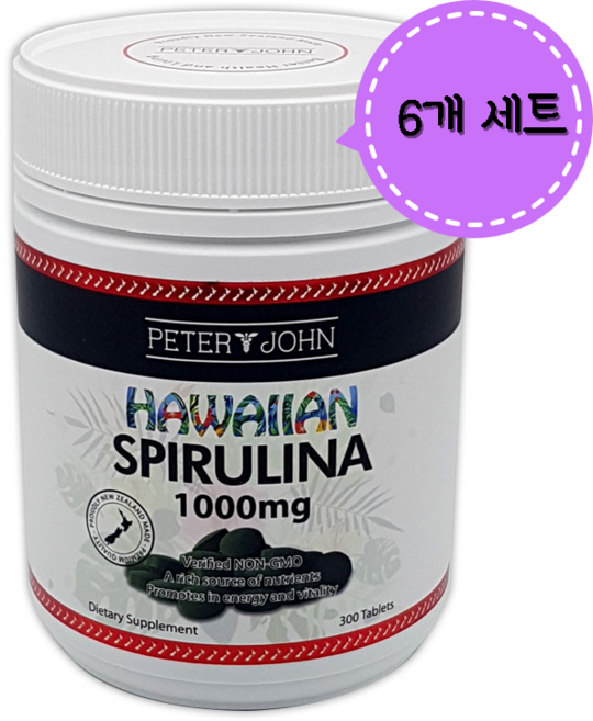 피터앤존 뉴질랜드 하와이안 스피루리나 1000mg 6개