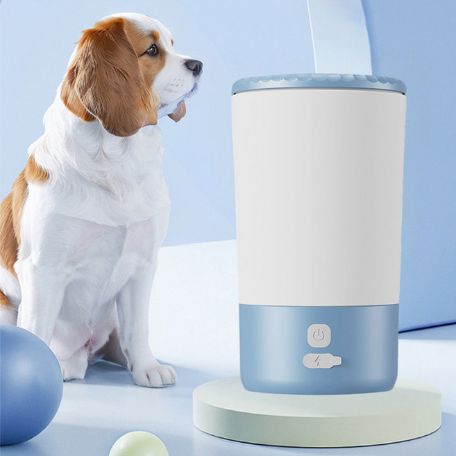 BLACK K7 강아지 자동 발세척기 소형/중형 반려동물용 깊은 세정, 1개, 블루화이트 업그레이드 모터 버전