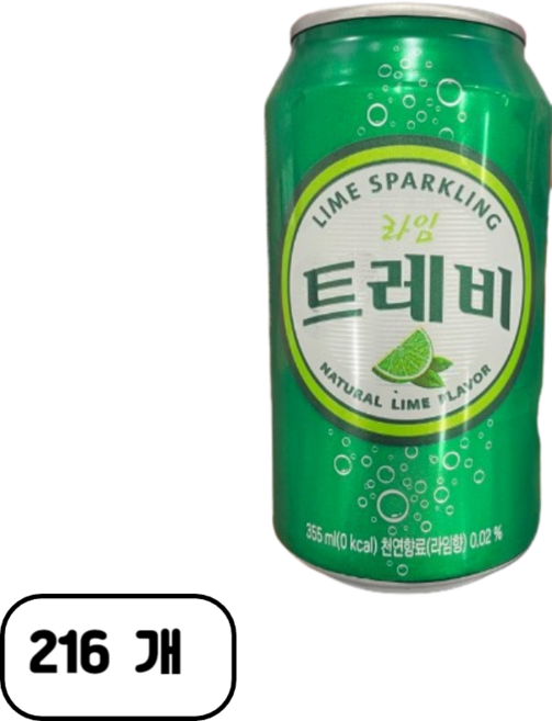 트레비 롯데 라임 355ml, 216개
