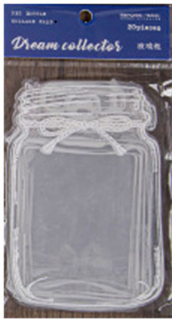 말랑젤리 압화 드라이 플라워 꽃병 투명 스티커 20p, 블루패키지, 1세트