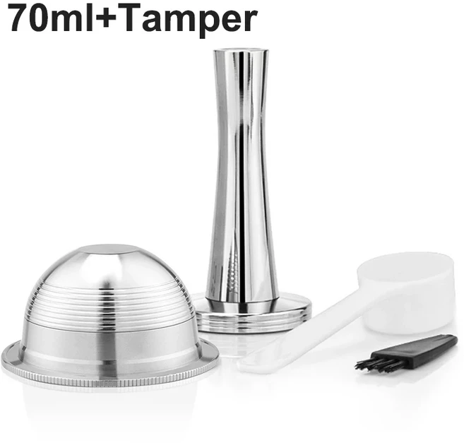 Nespresso Vertuo 커피 메이커 용 가능한 캡슐 포드 스테인레스 스틸 리필 형 에스프레소 탬퍼