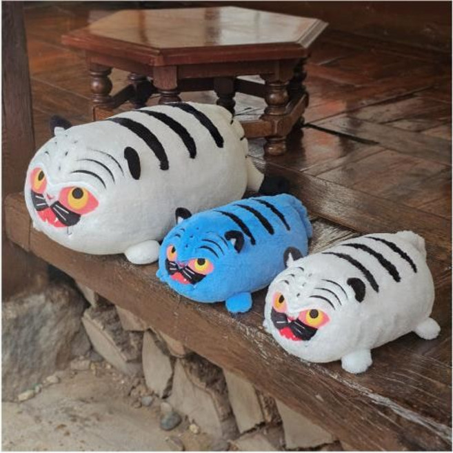 달토끼샵 전통 호랑이 해태 청호랑 백호랑 라잉 인형 30cm 케이팝 부드러운, 1개, 백호랑라잉30cm