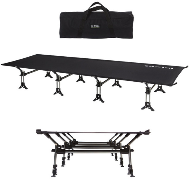 마운트리버 와이드 코트 경량 야전침대 블랙 가방O, 와이드 코트 블랙