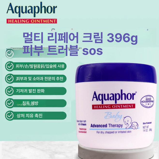 아쿠아퍼 베이비 50g 보너스 396g 보습 + 오인트먼트 튜브 침독 크림, 만능 396g 건조 습기 보습 약간의알레르기, 1개, 1L