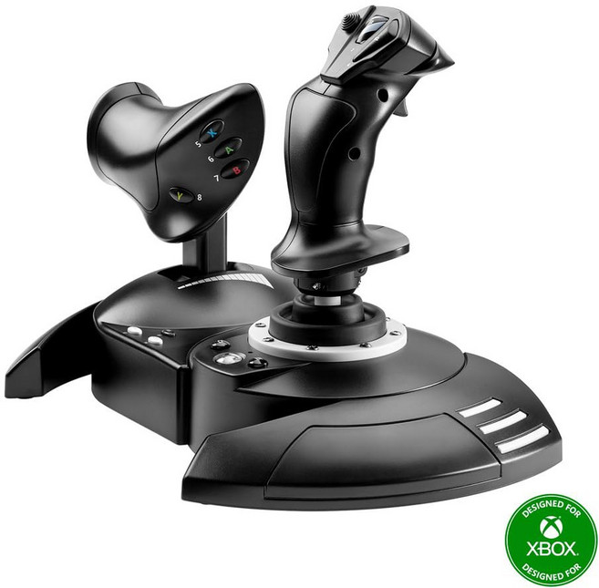 Thrustmaster T-Flight Hotas One Flight Stick 컨트롤러 정밀 조이스틱 탈착식 스로틀 현실적인 비행 시뮬레이터 컨트롤러 및 PC용으로 호환, Black Xbox Series X/S | PC